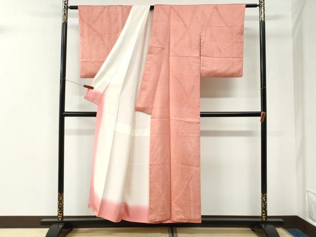 平和屋着物●上質な小紋　地紋起こし　枝葉文　正絹　逸品　CABK7357yc