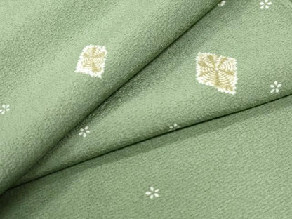 平和屋着物●上質な小紋　菱舞花文　ロング丈　正絹　逸品　未使用　CABK7358yc