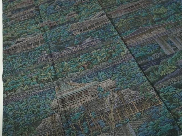 平和屋着物●都喜ヱ門　本場大島紬　9マルキ　総絣　樹林風景文　藤絹織物謹製　正絹　逸品　CABK7364yc