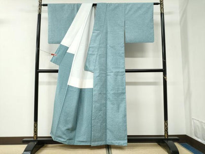 平和屋着物●白山紬　霞文　正絹　逸品　CABK7368yc