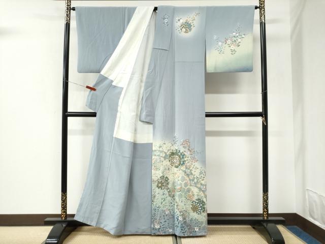 平和屋着物●中国三大刺繍　スワトウ刺繍　訪問着　総刺繍　泰斗刺繍　雪輪吉祥花文　金糸　正絹　逸品　CABK7369yc