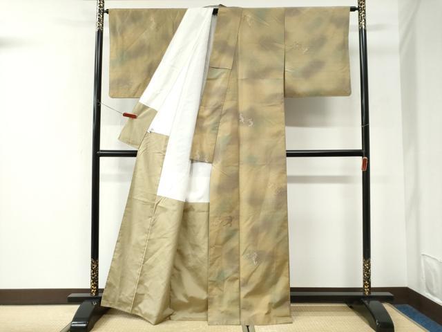 平和屋着物●京の名門・菱屋六右ェ門　紬　鳥獣戯画　正絹　逸品　CABK7371yc