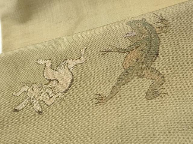 平和屋着物●京の名門・菱屋六右ェ門　紬　鳥獣戯画　正絹　逸品　CABK7371yc