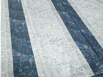 平和屋着物●本場大島紬　総絣　縞　草花文　ロング丈　正絹　逸品　未使用　CABK7372yc