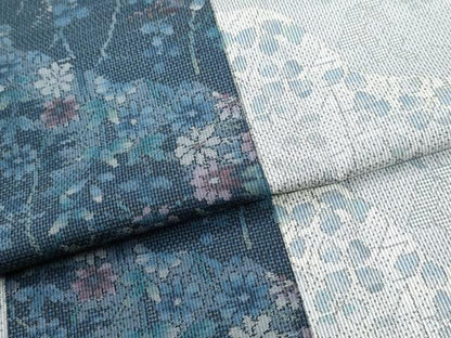 平和屋着物●本場大島紬　総絣　縞　草花文　ロング丈　正絹　逸品　未使用　CABK7372yc