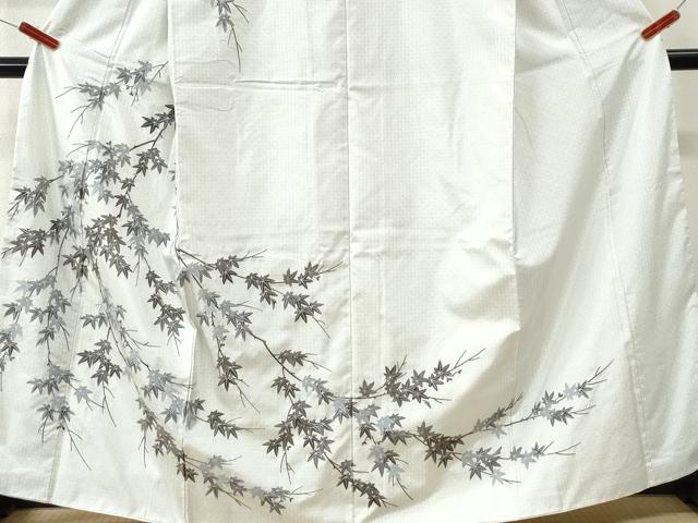 平和屋着物●訪問着　本場縞大島紬　総刺繍　楓　宮之原織物謹製　証紙付き　正絹　逸品　CABK7374yc
