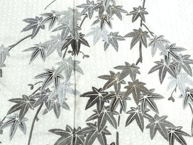 平和屋着物●訪問着　本場縞大島紬　総刺繍　楓　宮之原織物謹製　証紙付き　正絹　逸品　CABK7374yc