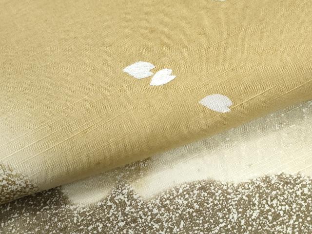 平和屋着物●訪問着　紬地　刺繍　雪輪舞花弁　正絹　逸品　未使用　CABK7375yc