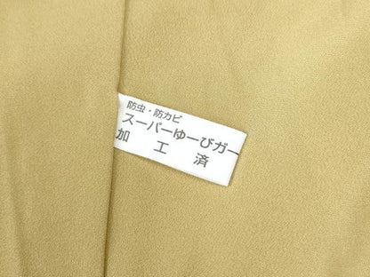 平和屋着物●訪問着　紬地　刺繍　雪輪舞花弁　正絹　逸品　未使用　CABK7375yc