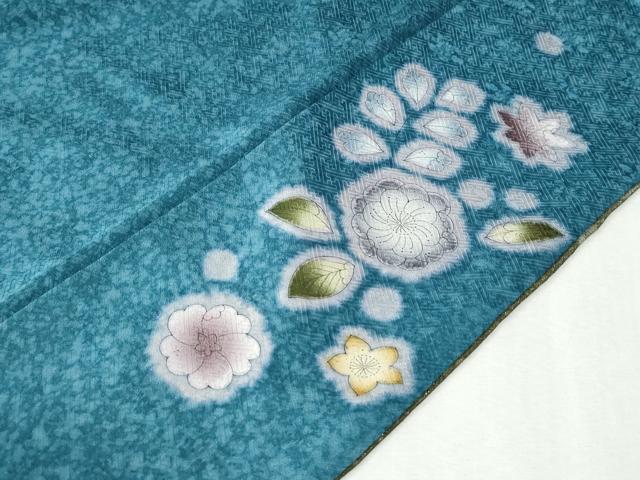 平和屋着物●訪問着　辻が花　絞り　暈し染め　銀通し地　正絹　逸品　CABK7376yc