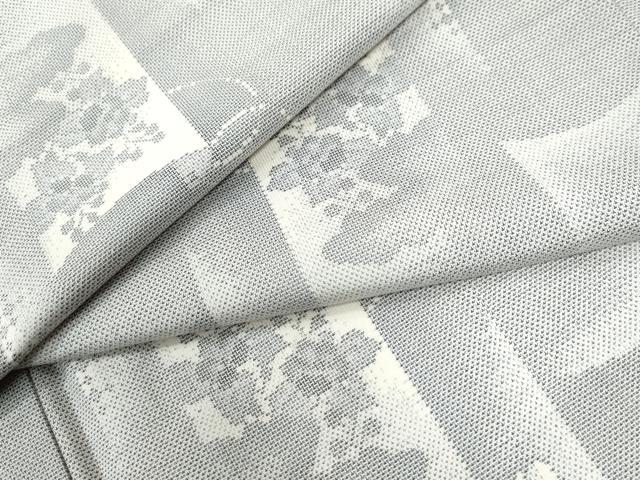 平和屋着物●本場大島紬　白大島　9マルキ　吉祥花文　正絹　逸品　CABK7377yc