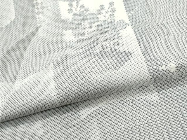平和屋着物●本場大島紬　白大島　9マルキ　吉祥花文　正絹　逸品　CABK7377yc