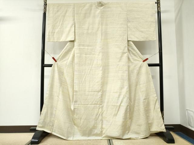 平和屋着物●紅花紬　米沢　霞文　正絹　逸品　CABK7378yc