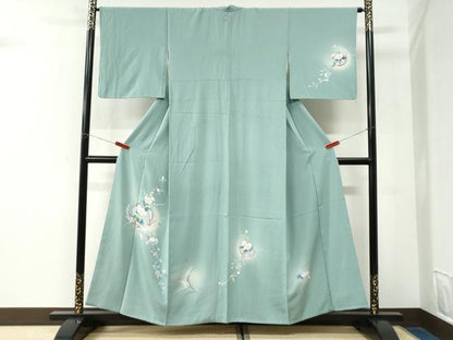 平和屋着物●訪問着　友禅　草花文　蛍暈し　正絹　逸品　CABK7379yc
