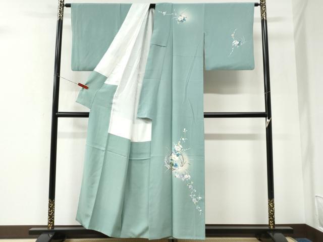 平和屋着物●訪問着　友禅　草花文　蛍暈し　正絹　逸品　CABK7379yc