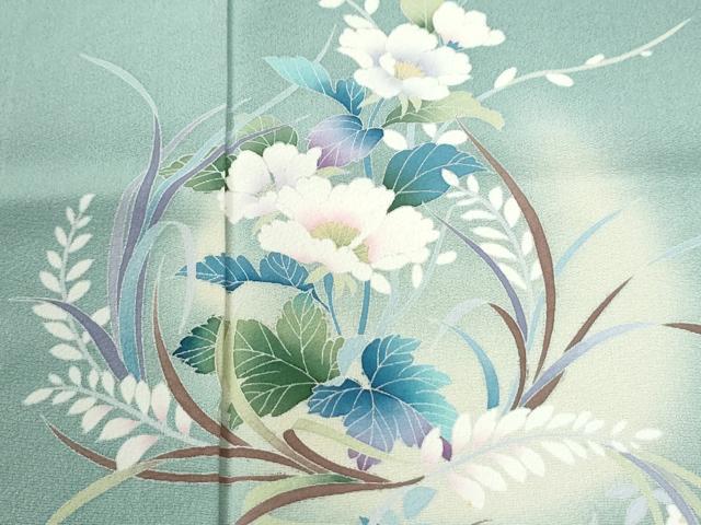 平和屋着物●訪問着　友禅　草花文　蛍暈し　正絹　逸品　CABK7379yc