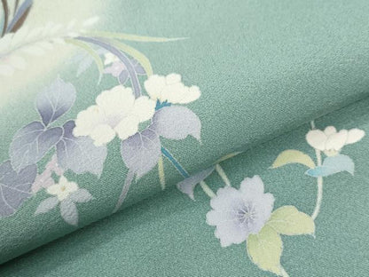 平和屋着物●訪問着　友禅　草花文　蛍暈し　正絹　逸品　CABK7379yc
