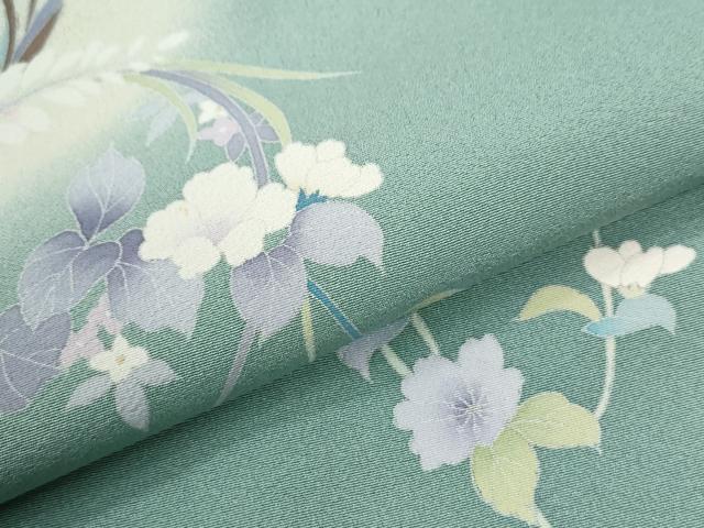 平和屋着物●訪問着　友禅　草花文　蛍暈し　正絹　逸品　CABK7379yc