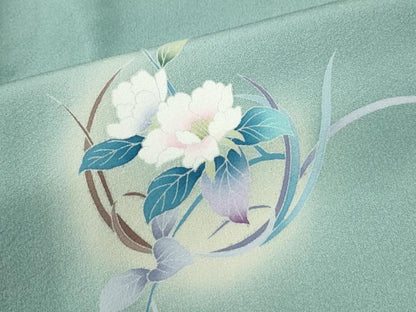 平和屋着物●訪問着　友禅　草花文　蛍暈し　正絹　逸品　CABK7379yc