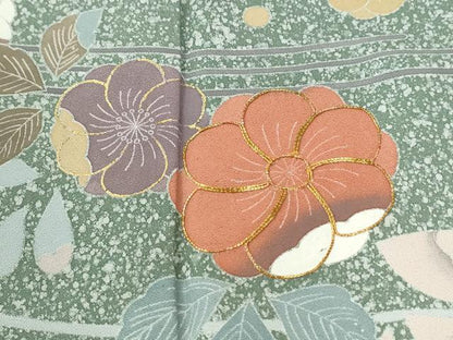 平和屋着物●訪問着　作家物　辻が花　駒刺繍　金彩　ロング丈　正絹　逸品　CABK7380yc