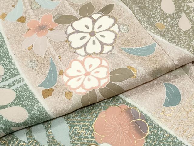 平和屋着物●訪問着　作家物　辻が花　駒刺繍　金彩　ロング丈　正絹　逸品　CABK7380yc