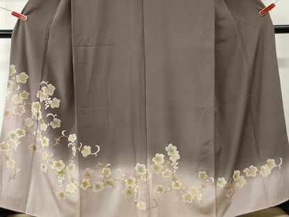 平和屋着物●中国三大刺繍　総相良刺繍　訪問着　葡萄蔦の葉文　暈し染め　正絹　逸品　CABK7384yc