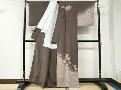 平和屋着物●中国三大刺繍　総相良刺繍　訪問着　葡萄蔦の葉文　暈し染め　正絹　逸品　CABK7384yc