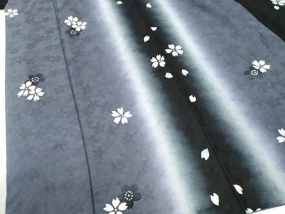 平和屋着物●上質な小紋　舞桜文　暈し染め　正絹　逸品　CABK7385yc