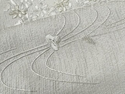 平和屋着物●訪問着　総刺繍　流水枝花文　ロング丈　正絹　逸品　CABK7388yc