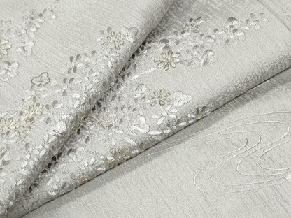平和屋着物●訪問着　総刺繍　流水枝花文　ロング丈　正絹　逸品　CABK7388yc