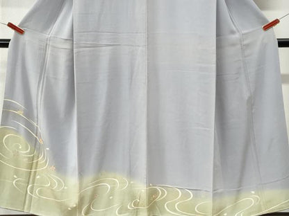 平和屋着物●訪問着　駒刺繍　竜田川舞花文　暈し染め　金彩　正絹　逸品　CABK7390yc