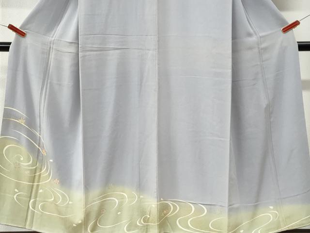 平和屋着物●訪問着　駒刺繍　竜田川舞花文　暈し染め　金彩　正絹　逸品　CABK7390yc