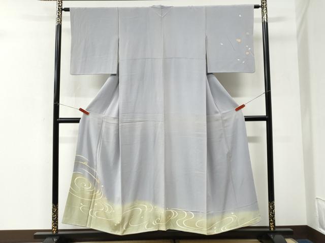 平和屋着物●訪問着　駒刺繍　竜田川舞花文　暈し染め　金彩　正絹　逸品　CABK7390yc