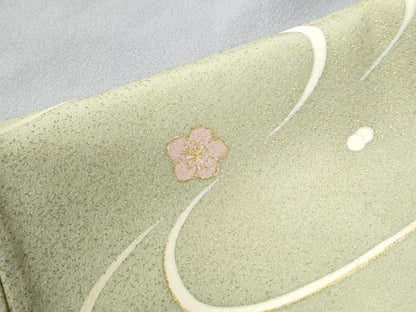 平和屋着物●訪問着　駒刺繍　竜田川舞花文　暈し染め　金彩　正絹　逸品　CABK7390yc