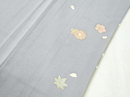 平和屋着物●訪問着　駒刺繍　竜田川舞花文　暈し染め　金彩　正絹　逸品　CABK7390yc