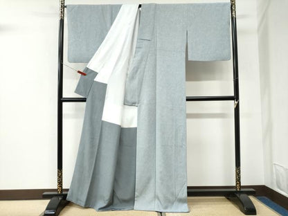 平和屋着物●上質な小紋　墨流し文様　正絹　逸品　CABK7393yc