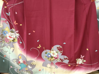 平和屋着物●豪華振袖　簪　櫛　暈し染め　金彩　正絹　逸品　CABK7396yc