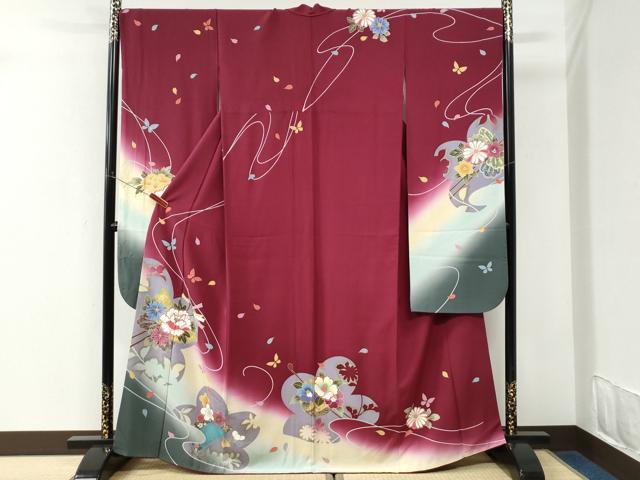 平和屋着物●豪華振袖　簪　櫛　暈し染め　金彩　正絹　逸品　CABK7396yc