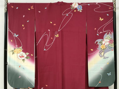 平和屋着物●豪華振袖　簪　櫛　暈し染め　金彩　正絹　逸品　CABK7396yc