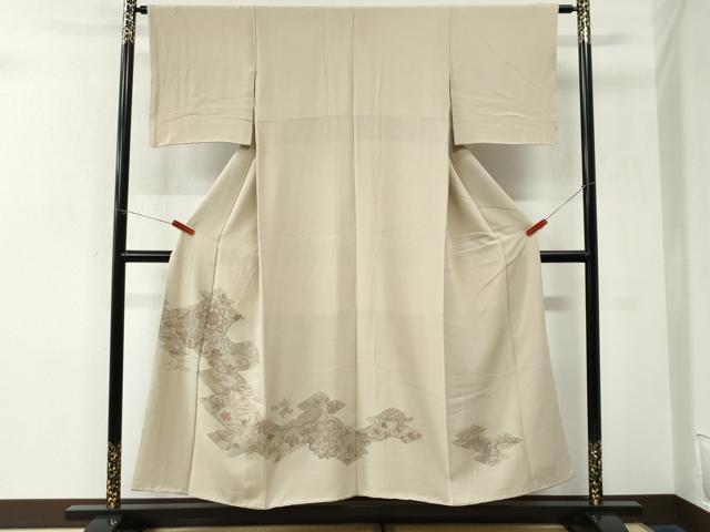 平和屋着物●中国三大刺繍　スワトウ刺繍　総刺繍　訪問着　更紗花唐草文　正絹　逸品　CABK7404yc