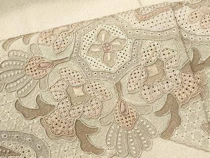 平和屋着物●中国三大刺繍　スワトウ刺繍　総刺繍　訪問着　更紗花唐草文　正絹　逸品　CABK7404yc