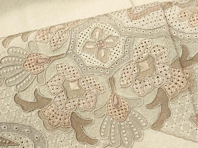 平和屋着物●中国三大刺繍　スワトウ刺繍　総刺繍　訪問着　更紗花唐草文　正絹　逸品　CABK7404yc