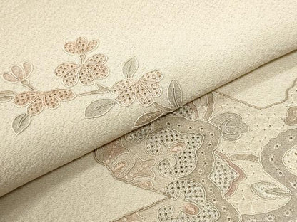 平和屋着物●中国三大刺繍　スワトウ刺繍　総刺繍　訪問着　更紗花唐草文　正絹　逸品　CABK7404yc