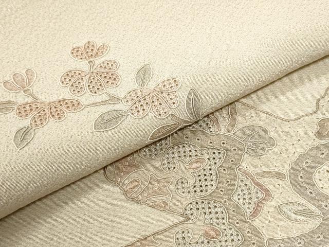 平和屋着物●中国三大刺繍　スワトウ刺繍　総刺繍　訪問着　更紗花唐草文　正絹　逸品　CABK7404yc