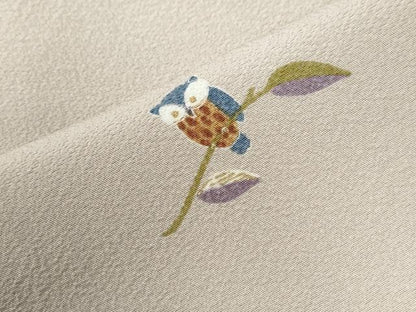 平和屋着物●上質な小紋　ミミズク　正絹　逸品　CABK7406yc