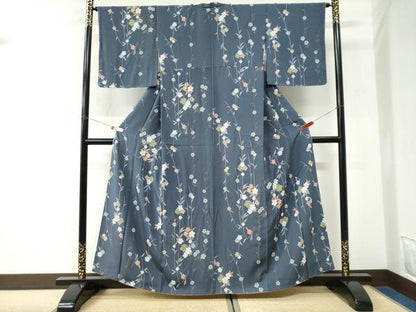 平和屋着物●上質な小紋　枝花文　正絹　逸品　未使用　CABK7407yc
