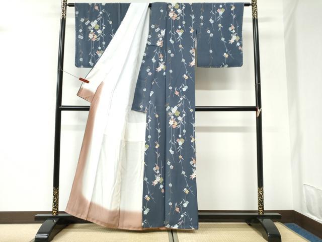 平和屋着物●上質な小紋　枝花文　正絹　逸品　未使用　CABK7407yc