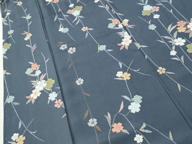 平和屋着物●上質な小紋　枝花文　正絹　逸品　未使用　CABK7407yc
