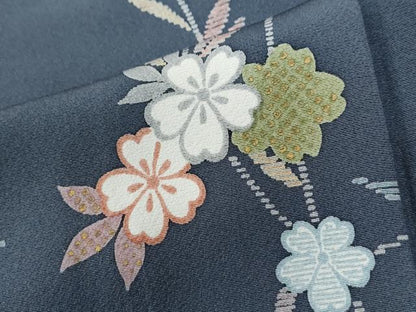 平和屋着物●上質な小紋　枝花文　正絹　逸品　未使用　CABK7407yc