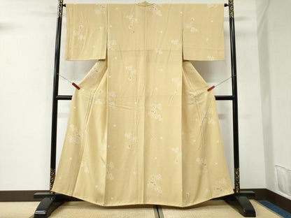 平和屋着物●上質な小紋　瓢箪蔦の葉花文　正絹　逸品　CABK7408yc